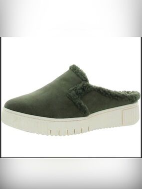 SOUL Naturalizer Olive Green Shearling-Trim Slip-On Mule Sz 6.5 NIB